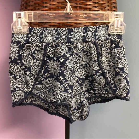 Justice Other - Adorable Boho Girls Navy & White Paisley Shorts